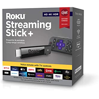 Roku Streaming Stick+ | HD/4K/HDR Streaming Device with Long-range Wireless and Voice Remote with TV Controls